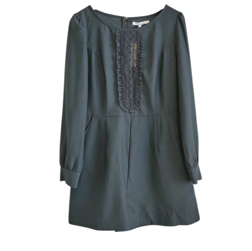 Avec Les Filles Women's Lace Insert Long Sleeve Black Romper Sz 12